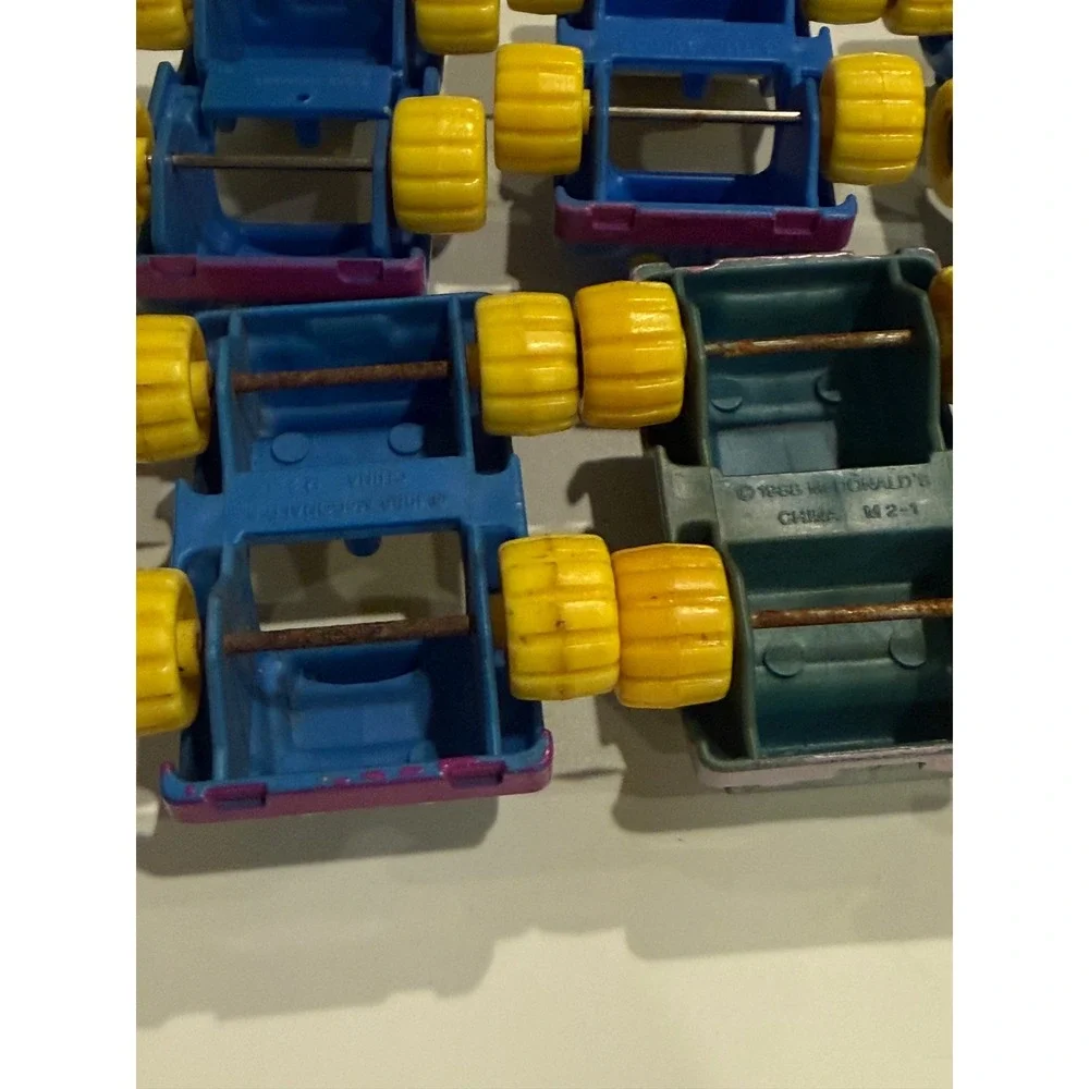 Vintage 1988 McDonalds Happy Meal Toy Lot 6 Jeep Cars Blue Teal Yellow 80s Retro